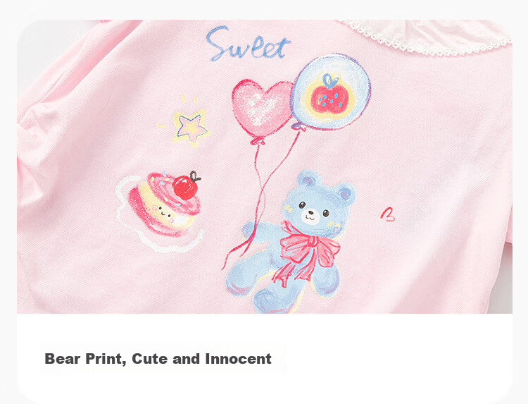 Balabala Girls' Short Sleeve Set Children's Baby Two-Piece 2026 New Summer Delicate Ruffle T-Shirt and Pants Sweet Style 5
