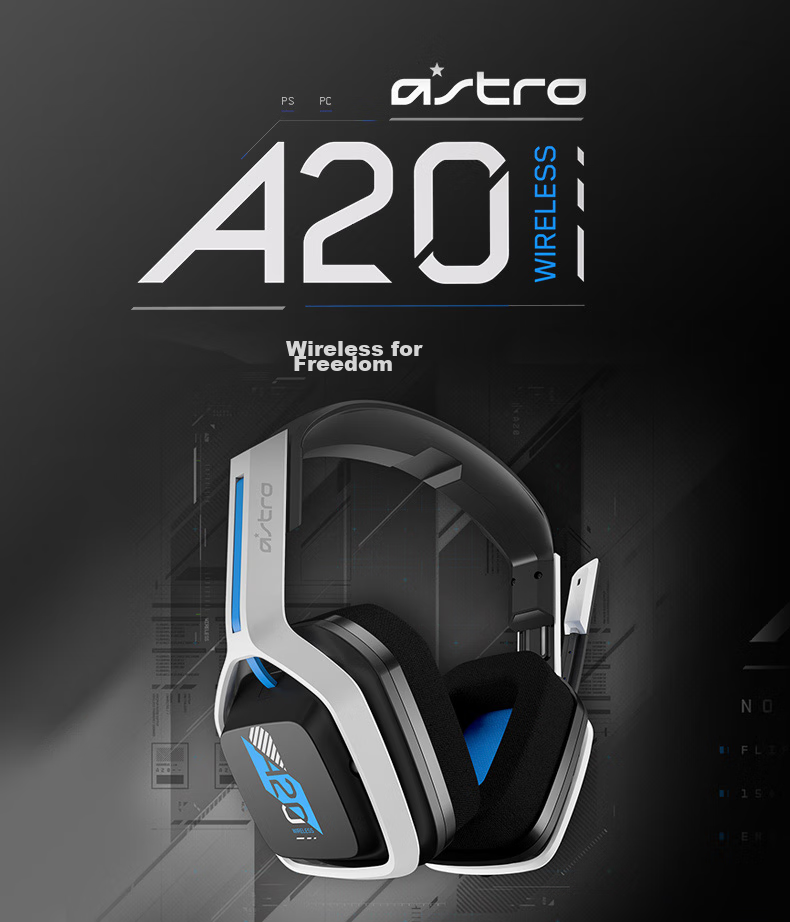 G Astro A20 Wireless Gaming Headset Microphone Dolby Atmos Sound Positioning PUBG Headphones PS5 Headset Over-Ear - Compatible with Delta Actio 1