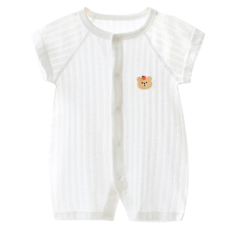 Youqi Baby Summer Short Sleeve Romper Newborn Lightweight Cotton Comfortable Infant Jumpsuit Homewear