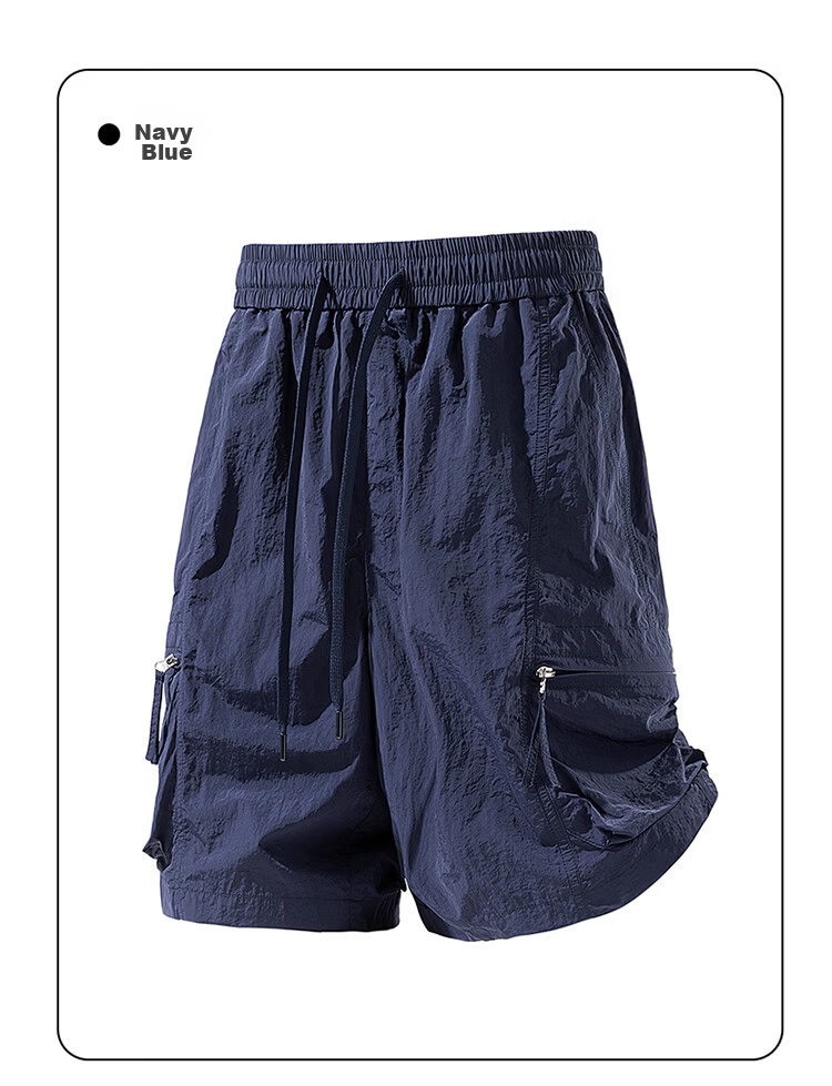 Dingfengbaoluo Men's Ice Silk Summer Sun Protection Workwear Loose Breathable Quick-Dry Sports Shorts LKD02 Black 3XL 21