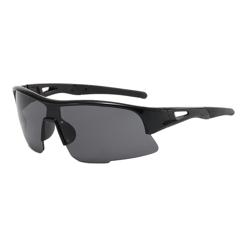 LOVECRAFT Cycling Glasses 1623 - Black Frame with Gray Lenses, Unisex Sunglasses for Bicycle Riding, UV Protection, Windproof, Sandproof, Running