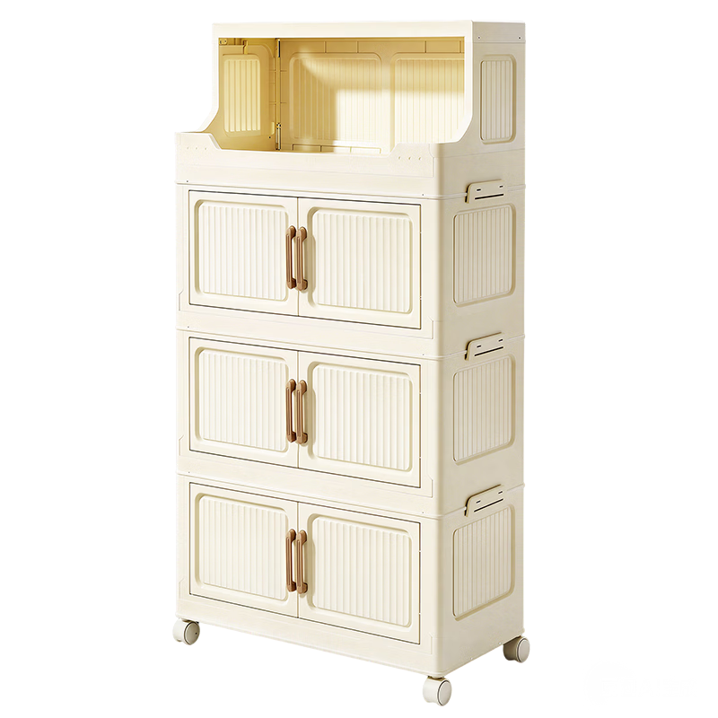 STARYEKA Foldable Multi-Layer Storage Cabinet Kitchen Storage Organizer No Assembly Living Room Snack Toy Storage Cabinet