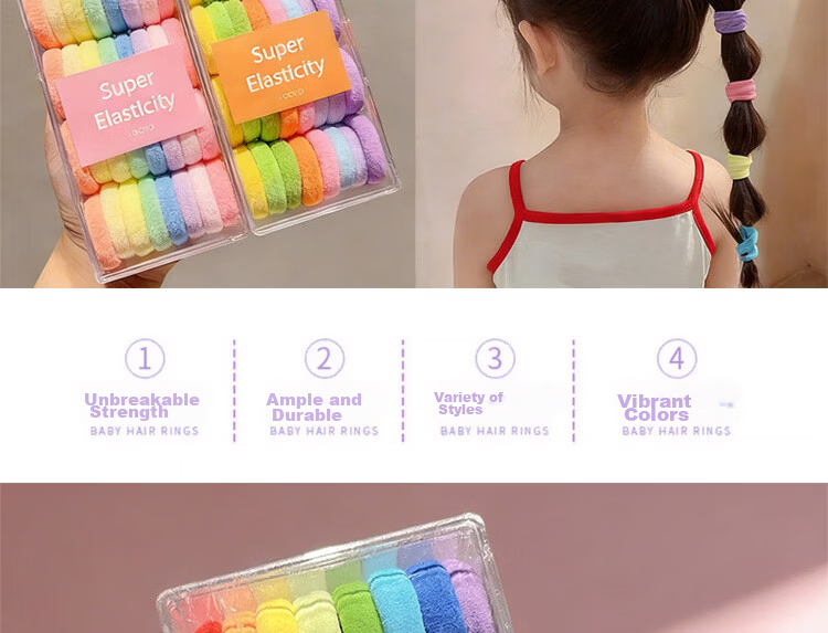 Princess Password Kids Hair Tie Girls High Elastic Hair Band Soft Hair Rope Student Hair Accessories Basic Towel Hair Ring 7