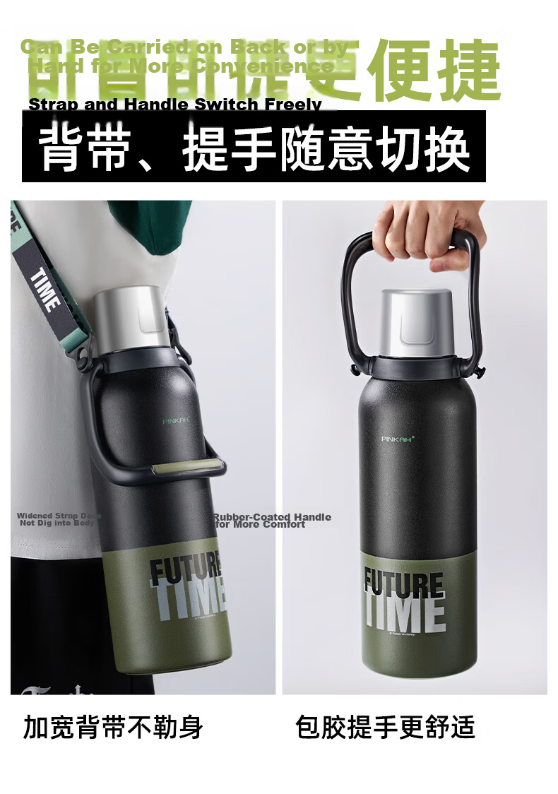 Cica Insulated Bottle 1000ml Large Capacity Men's 316L Stainless Steel Portable Outdoor Tea Water Cup Flask 12
