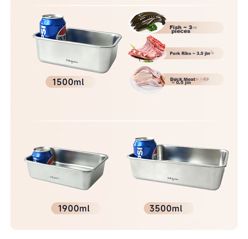 Donlim Stainless Steel Food Storage Container 1500ML 304 Food Grade Fresh-Lock Sealed Microwaveable Lunch Box Refrigerator Storage Box 13