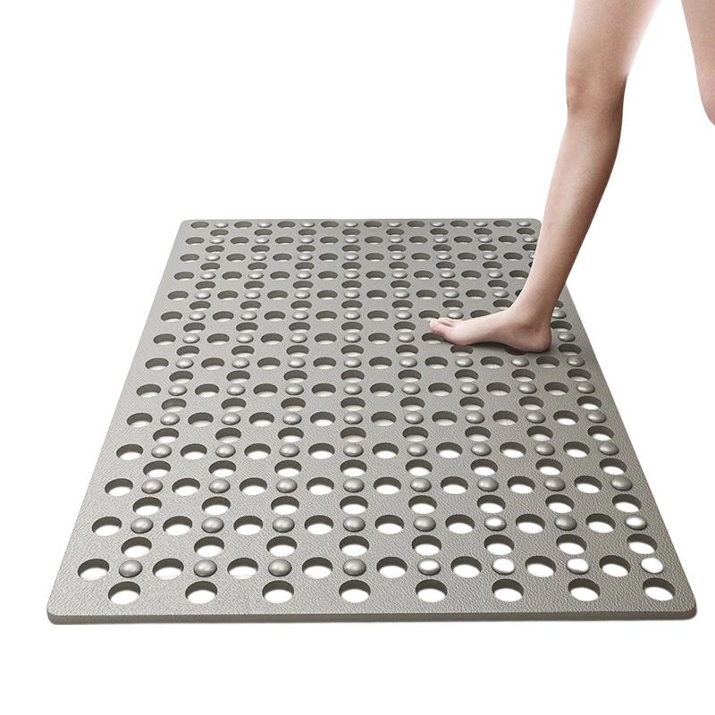 JANMEIJIA Bathroom Non-Slip Bath Mat, Shower Mat, Massage Foot Pad, Anti-Fall Mat, Gray, 60*90cm