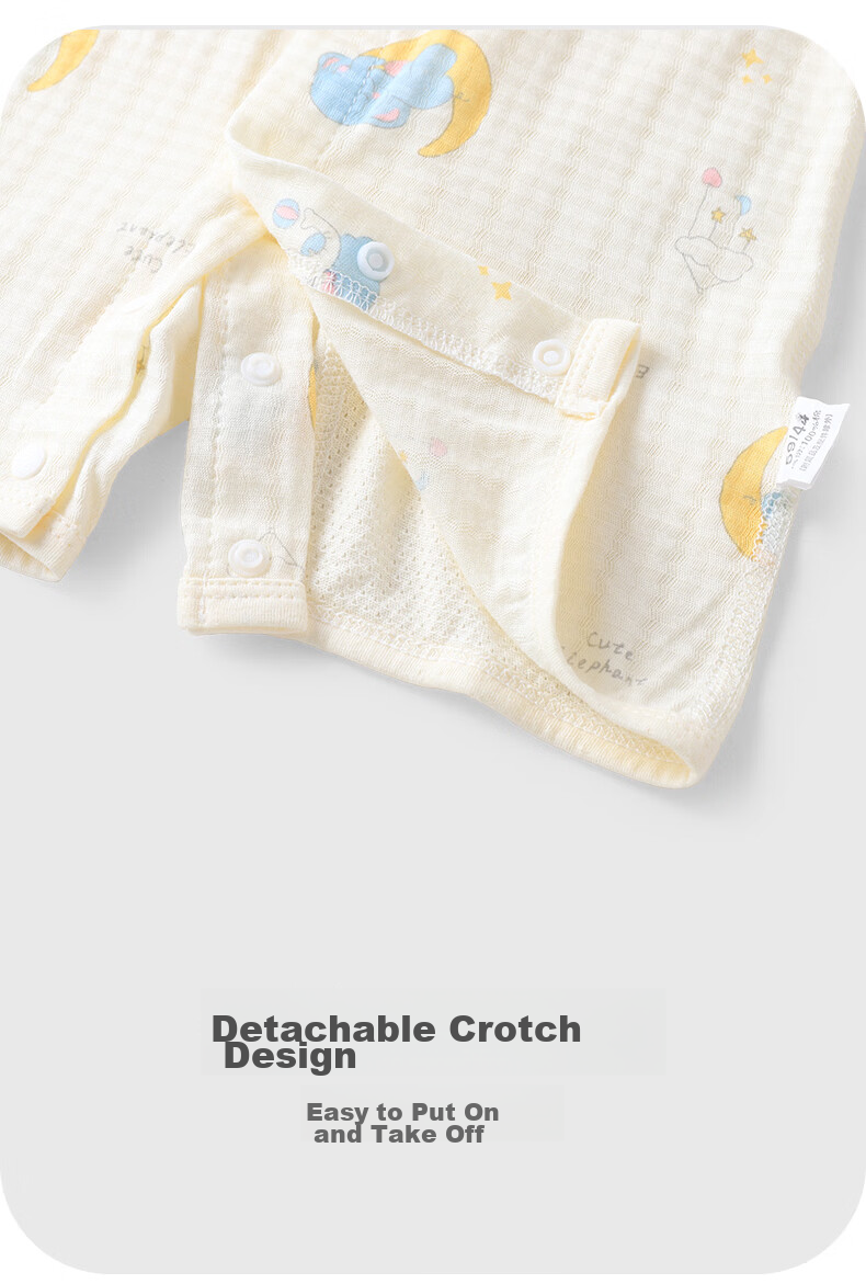 Youqi Baby Feather Cotton Short Sleeve Romper Summer Thin Mesh Back Unisex Infant Onesie Newborn Crawling Pajamas 5