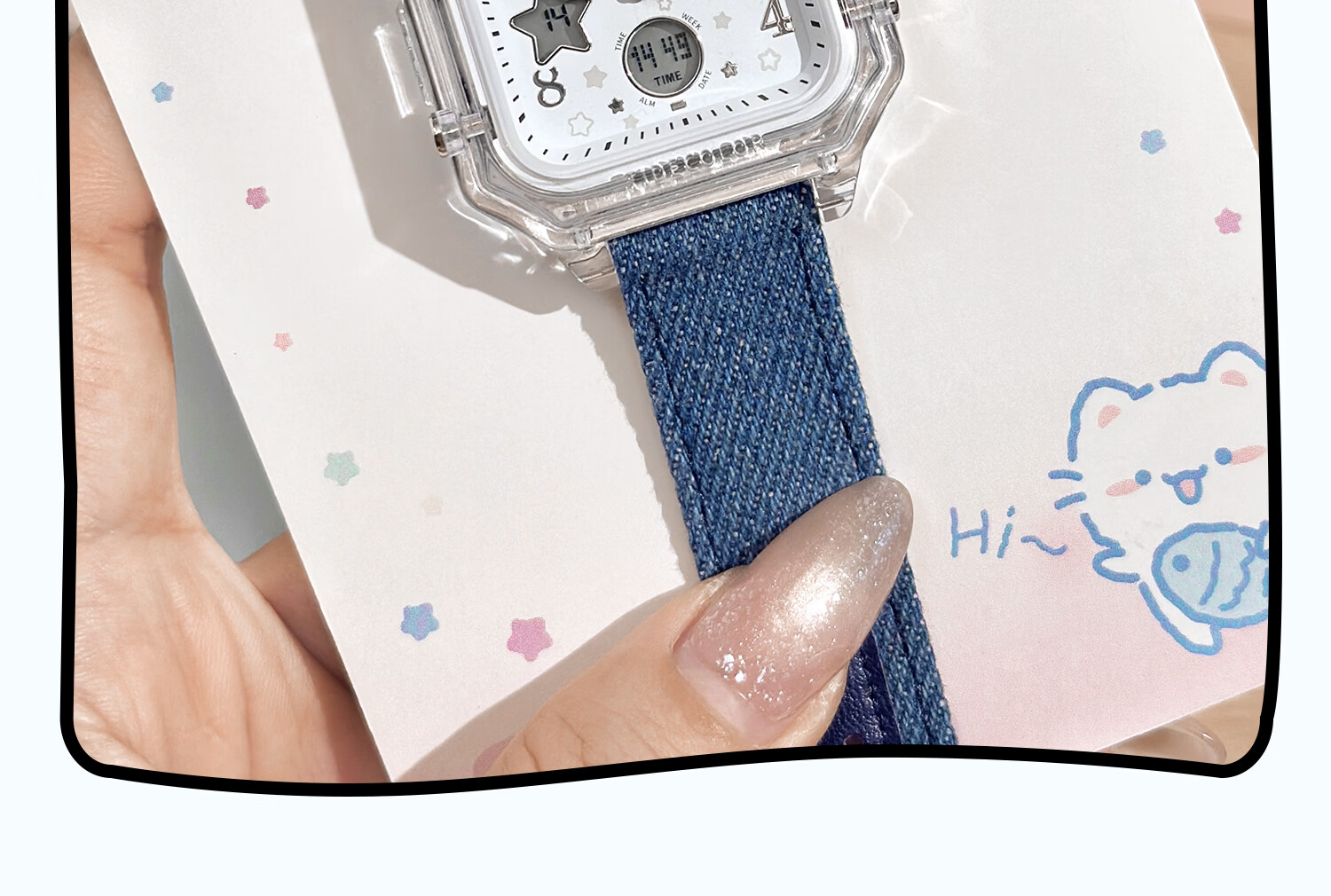 ZGO Line Small Cat Electronic Watch for Girls Student High School Waterproof Sports Digital Watch 81980 25