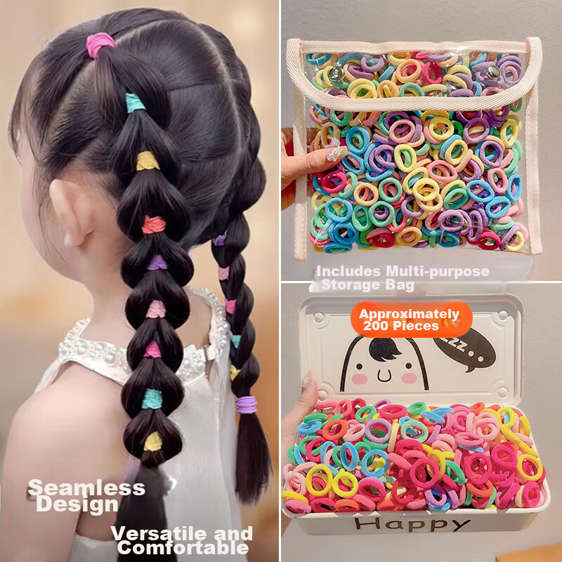 NIANFIN Spring Summer Kids Hair Tie High Elasticity Gentle Hair Rope Girls Braided Rubber Band Durable Hair Accessory
