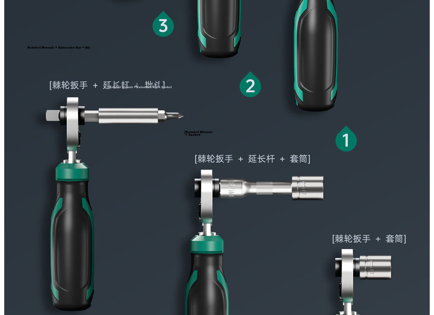 GREENER 【Yueguang Treasure Box】80-Piece Precision Screwdriver Set Multi-Function Bits Ratchet Wrench Motorcycle Repair 12