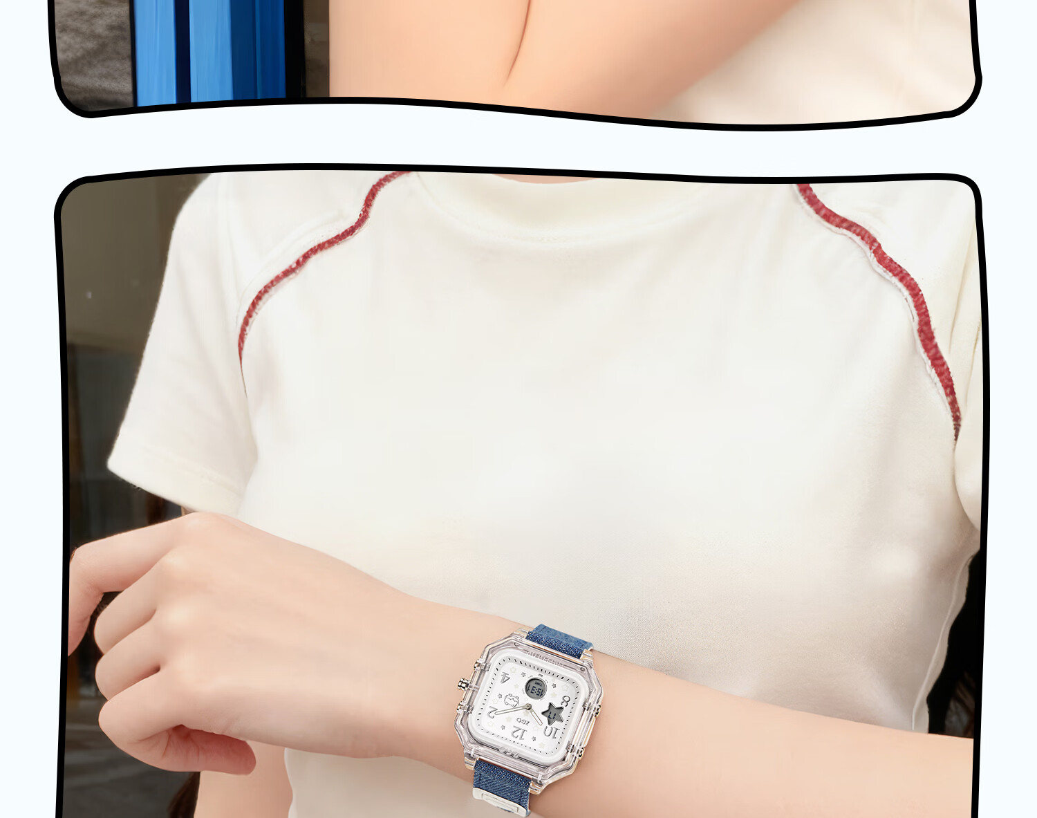 ZGO Line Small Cat Electronic Watch for Girls Student High School Waterproof Sports Digital Watch 81980 29