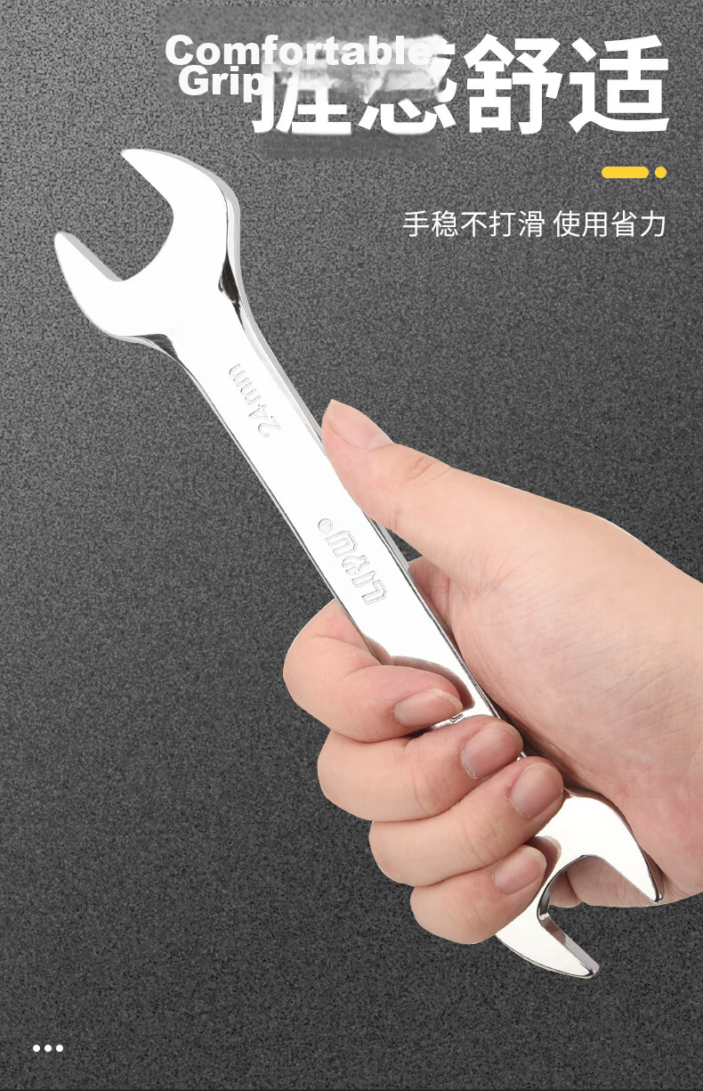 Liyu Double-Ended Open-End Wrench Mirror Polished Dual-Use Industrial Grade Quick Wrench Auto Repair Tool 10*12mm 8