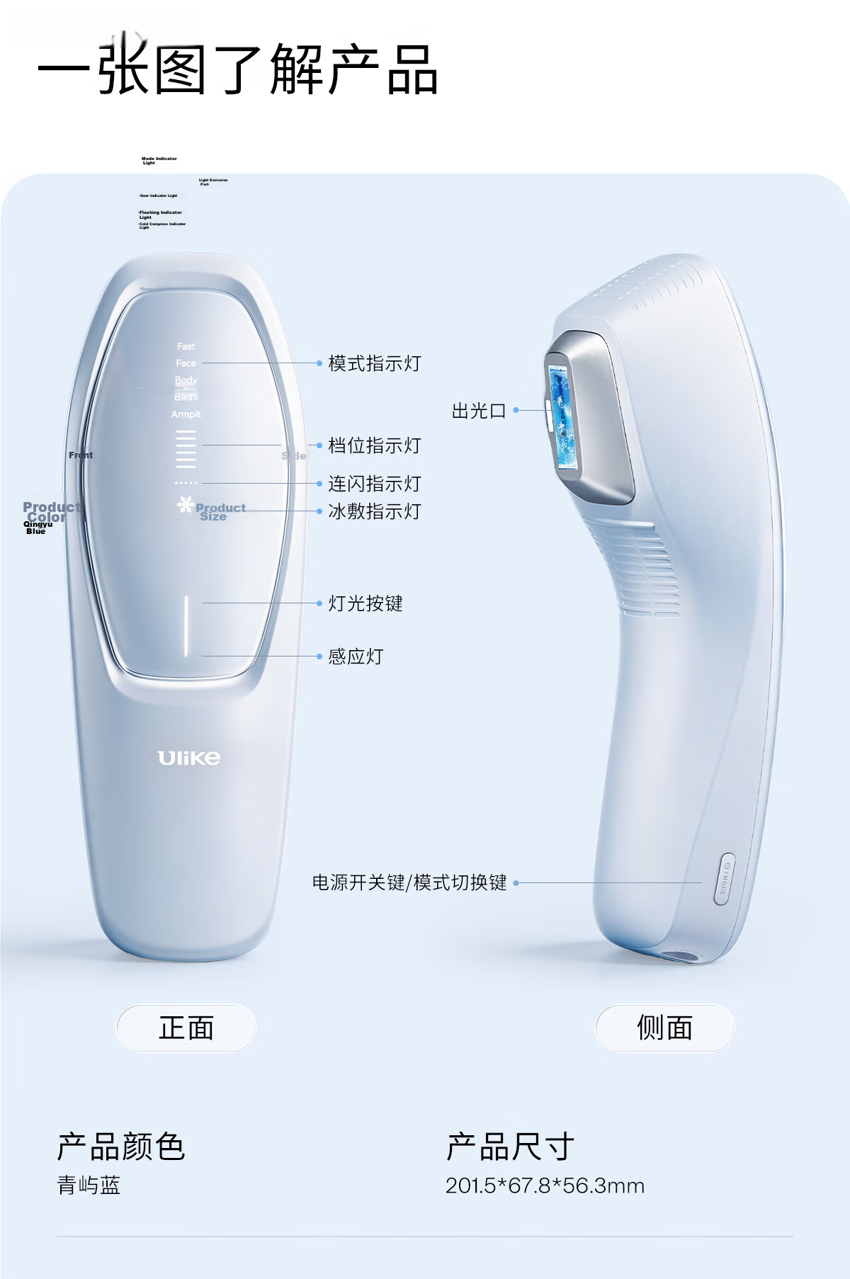 Ulike Air20 Photon Ice Point Sapphire Hair Removal Device Full Body Hair Removal Clinic Use Beard Hair Remover Shaver Intelligent Skin Analysis 25