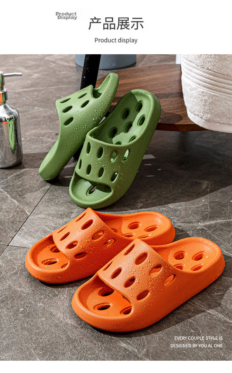 XGGC Kids Waterproof Bathroom Slippers Girls Indoor Home Four Seasons Non-Slip Soft Sole Parent-Child Caramel Size 38-39 8