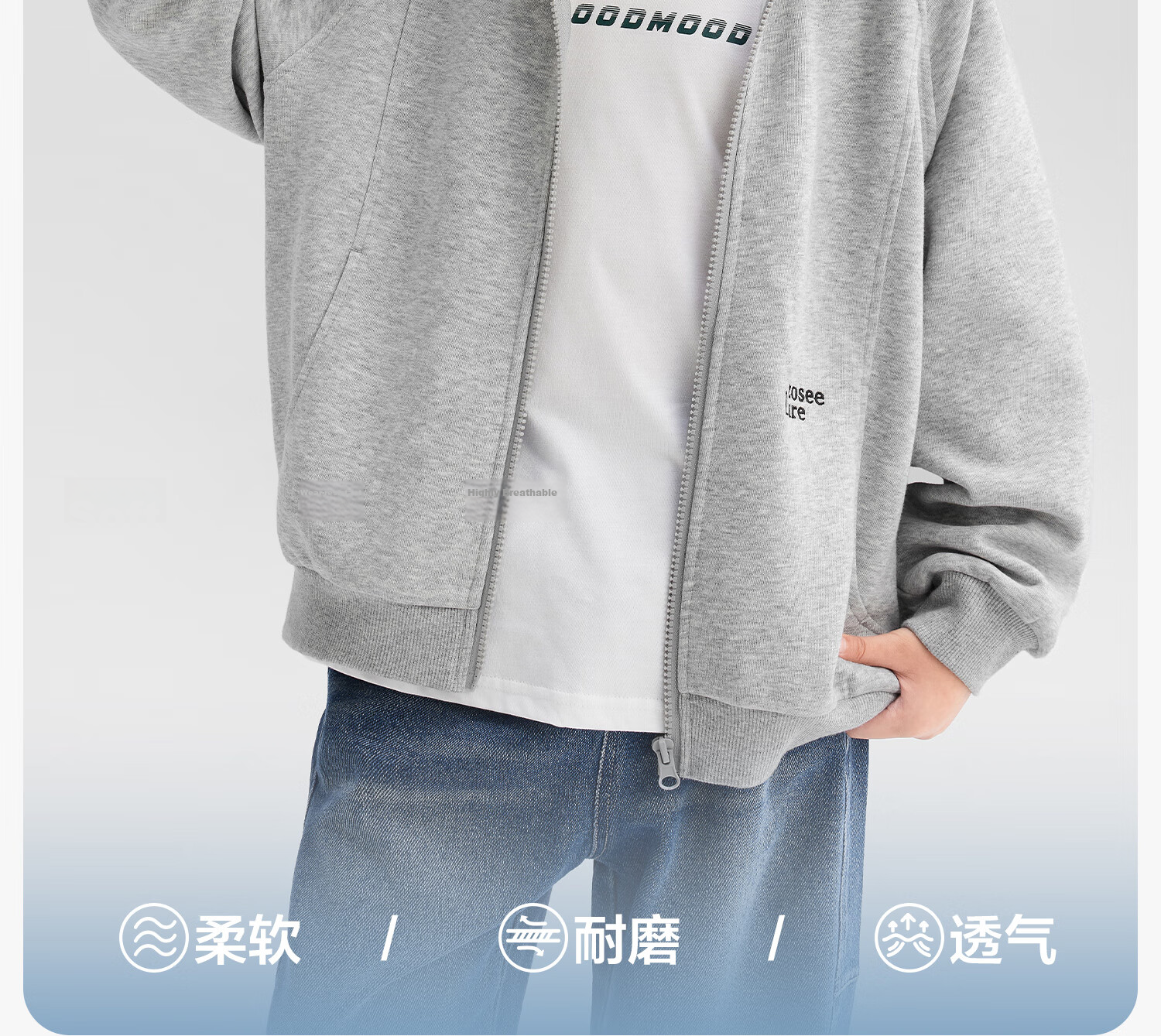 Zuoxi Boys' Hoodie, 2026 New Style Jacket, Children's Cardigan, Casual Outerwear for Older Kids, Navy Blue, Size 150 2