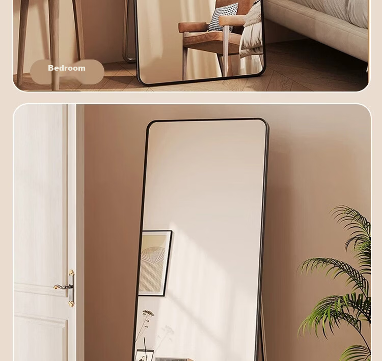 Anerya Full-Length Floor Mirror Aluminum Alloy Dressing Mirror 40x150cm for Home Bedroom Dorm Wall-Mounted 20