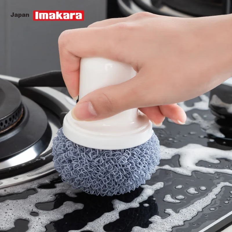 Imakara Japanese Kitchen Dishwashing Brush Pot Cleaning Tool Steel Wire Scrubber Non-Stainless Steel Pot Cleaning Brush
