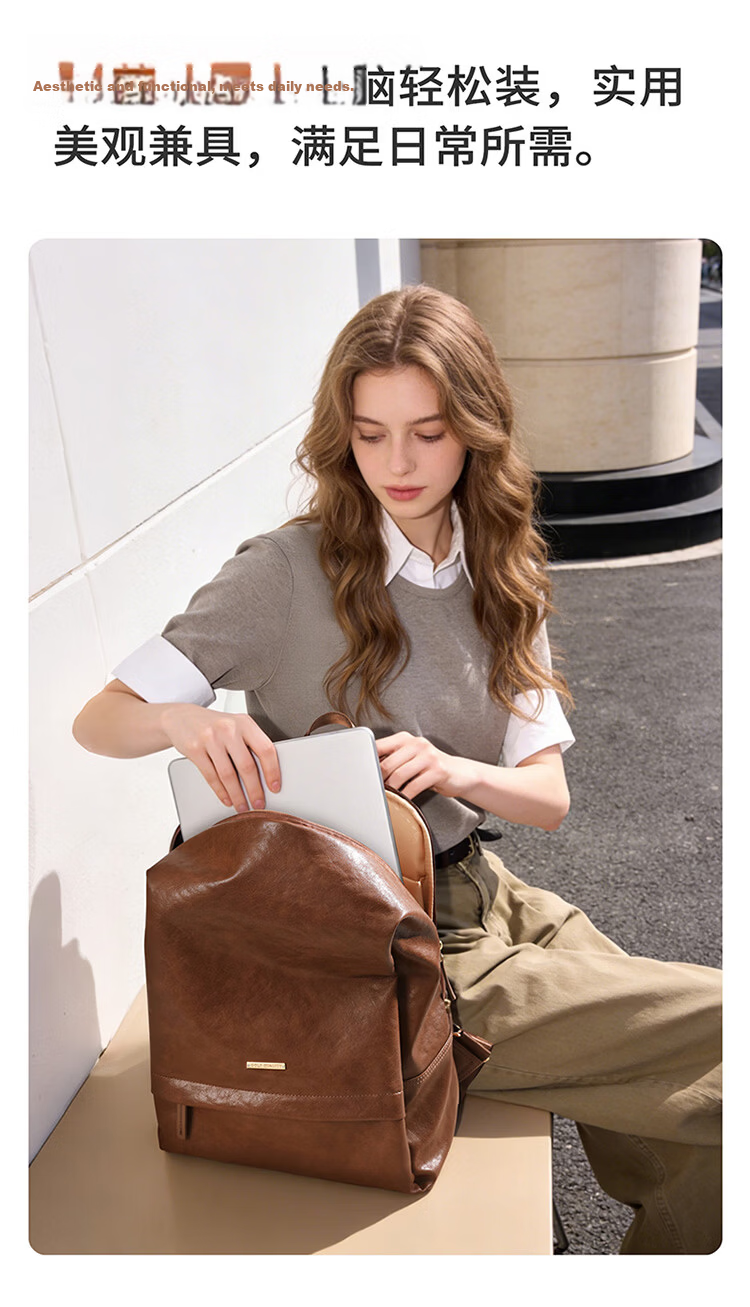 GOLF Women's Fashion Backpack 14-inch Laptop Bag Large Capacity Casual Travel Student School Bag 8