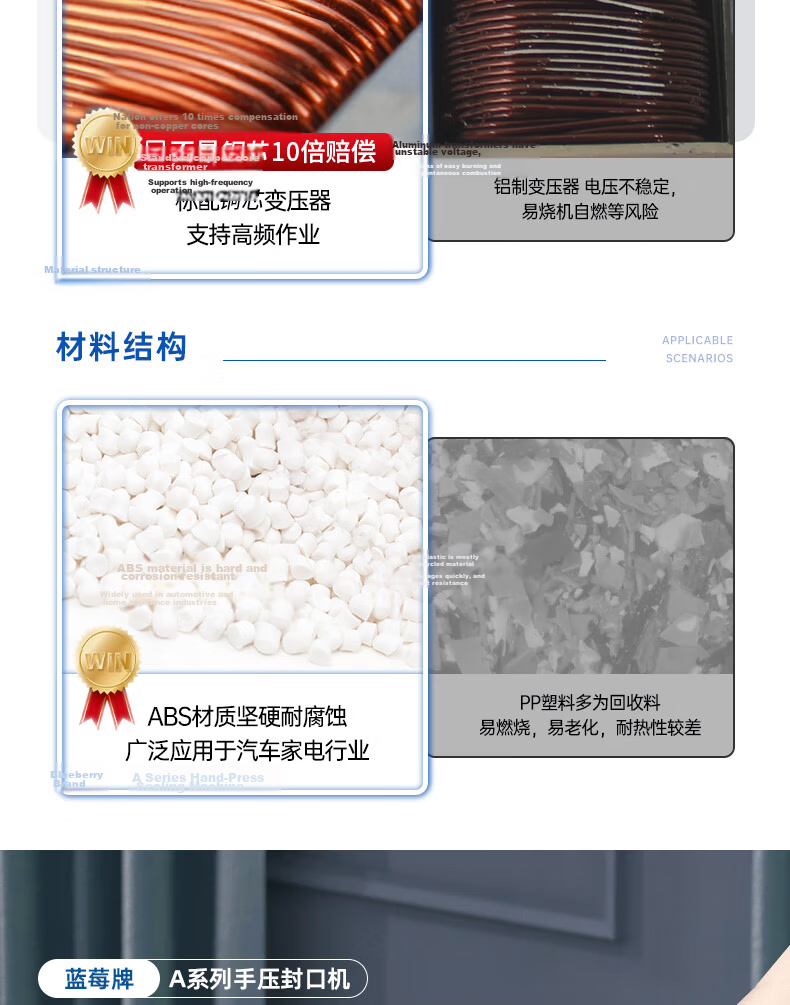 Blueberry Handheld Sealing Machine for Plastic Film Open Bags, Sealing And Packaging Machine FR-300A (Sealing Width: 2.8/5mm) 5