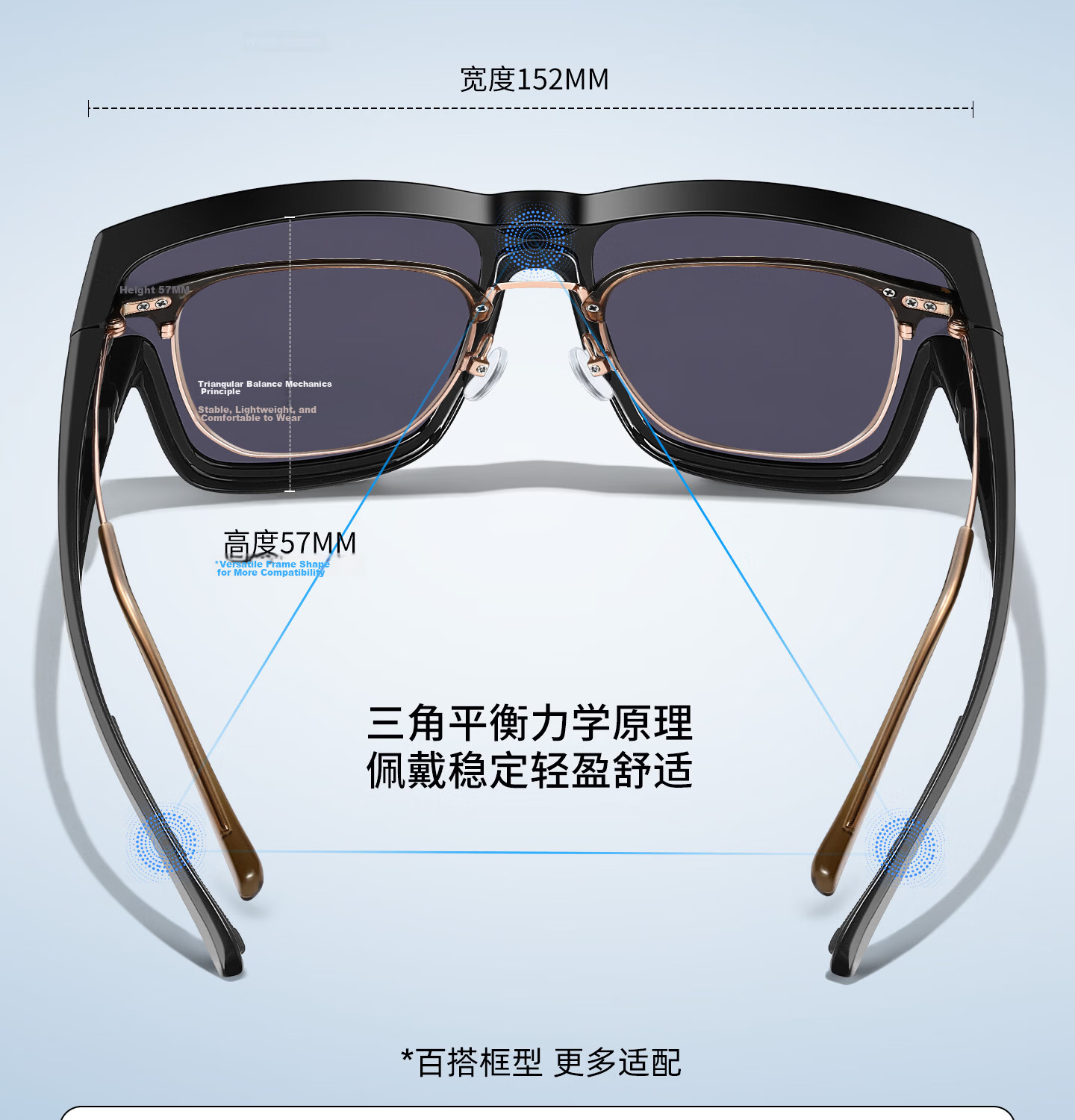 CAPONI Polarized Photochromic Sunglasses Clip-On for Men and Women, Foldable Prescription Glasses Clip, Day and Night Driving Anti-Glare 15