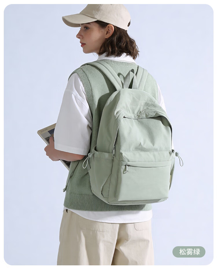 COW Women's Backpack Casual Lightweight Travel Bag High-Quality Laptop Bag Sky Blue for Middle School, High School, and College Students 12