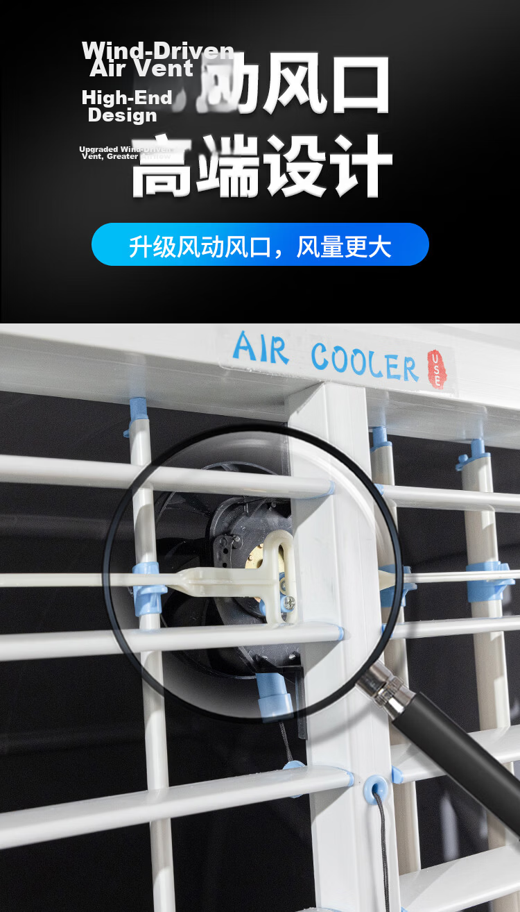 SAST Large Mobile Industrial Cooling Fan/Cooler/Air Conditioner Fan for Livestock Farms, Factories, Workshops Commercial Refrigeration/Fast Cooling High Air Volume [Item No. 748] 12