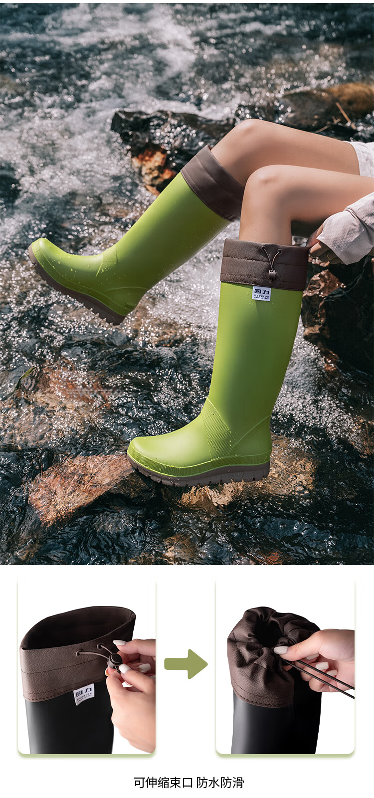 Warrior Unisex Waterproof Non-Slip Outdoor Hiking Rain Boots Foldable Durable Rain Shoe Covers 1003 Black Size 40 5