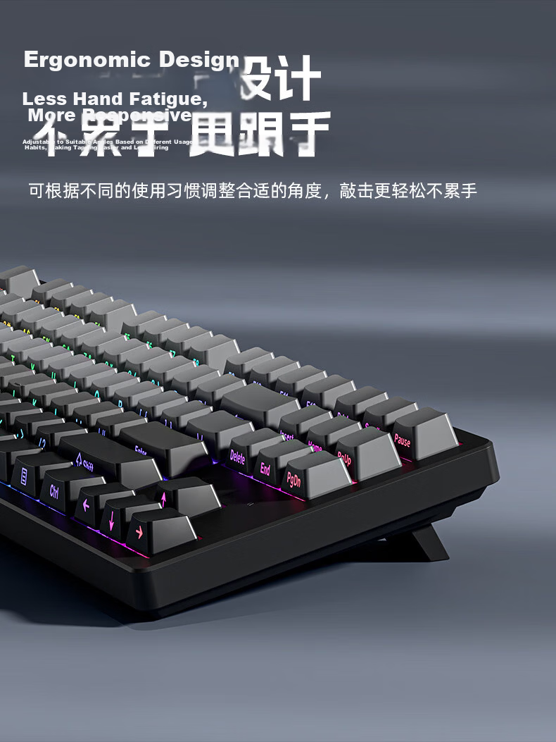 EWEADN DK87 Mechanical Keyboard Wireless Bluetooth Tri-Mode Wired Desktop Laptop Gaming Office Hot-Swappable Gradient Side-Printed Dust-Resistant 9