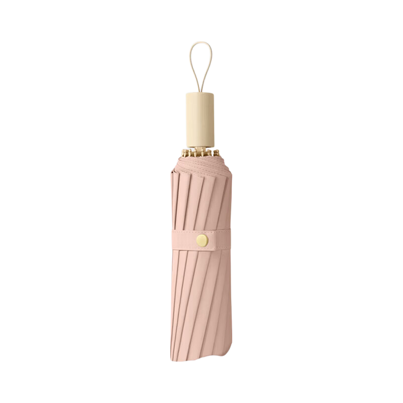 MAYDU Double-Person Umbrella, Three-Fold Sun Umbrella, UV Protection, Shade Umbrella M3318, Cherry Blossom Pink