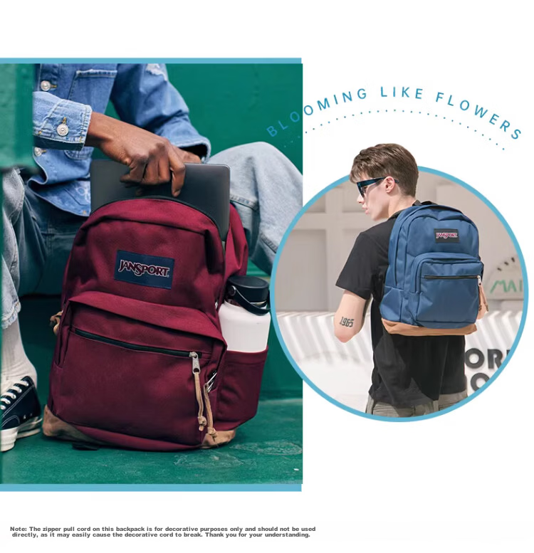 JANSPORT Jasper Backpack Women Laptop Bag Men College Student Schoolbag Twilight Vintage Leather 4QVA7S1 9