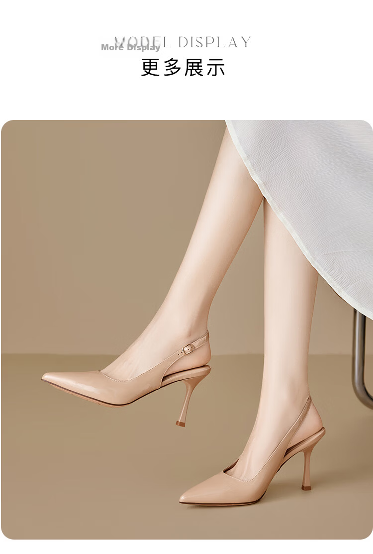 Zhuoshini Elegant Pointed Toe High Heels 2026 Spring Summer New Thin Heel Comfortable Commuter Sandals Off-White Size 35 9