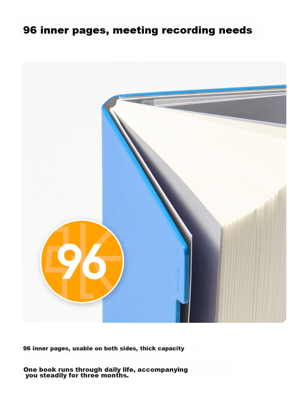 KACO MEMORY II Hard Cover Notebook A5/96 Pages/8mm Ruled (Gray/Yellow) Customizable Logo 6