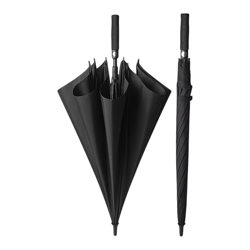 Meebordi Large Reinforced Thickened Sturdy Windproof Long Handle Heavy Rain Business Semi-Automatic Umbrella Customizable