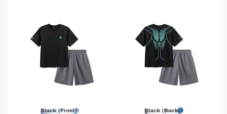Balabala Kids Boys Short Sleeve Set Girls Two-Piece T-Shirt 2026 New Summer Quick-Dry Sports Pants Cooling 35