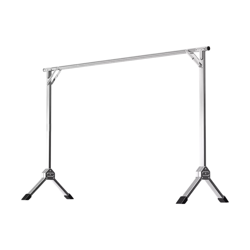 Jing Jiayi Heavy-Duty Folding Telescopic Single Rod Floor Clothes Drying Rack for Home Balcony