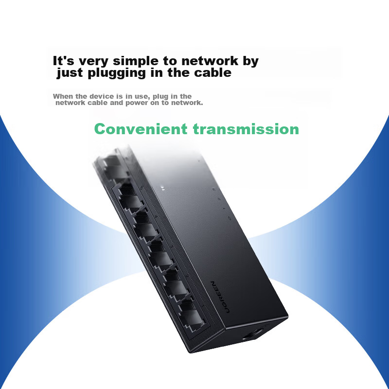 UGREEN 5-Port 100Mbps Switch, Home Dormitory Network Switch, 4-Port Surveillance Camera Network Cable Splitter Converter One-To Small HUB Splitter 35046