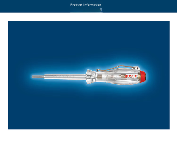 BOSCH Portable VDE Insulated Non-Slip Durable Voltage Tester Pen AC 120-250V Detection Tool 15
