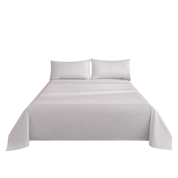 JD Jingzao 100% Cotton Bed Sheet Single Piece, Yarn-Dyed Pure Cotton, Class A Skin-Friendly Bed Cover 200x230cm Gray Stripes