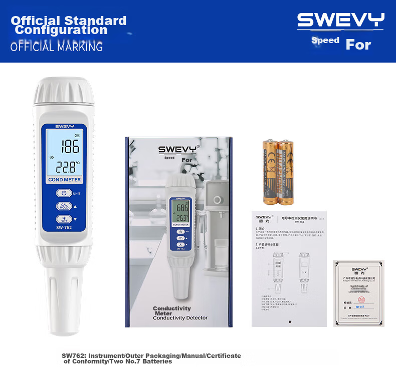 Suwei Conductivity Tester Pen High-Precision Water Quality Conductivity Meter for Home Pure Tap Water SW762 20