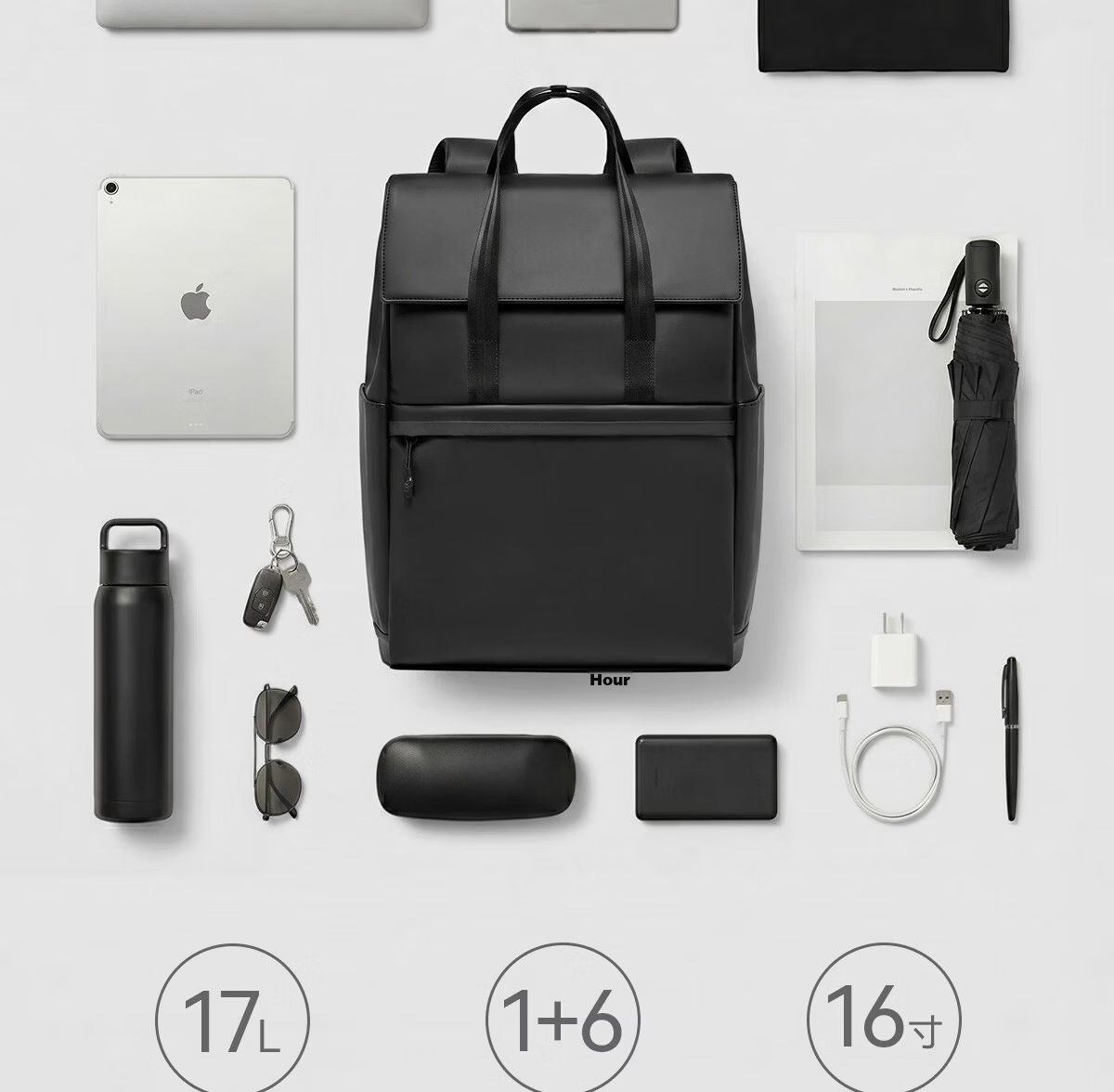 JINSHIWQ 16-inch Laptop Backpack Men City Commuter Lightweight Travel Bag Women Business Briefcase Flap School Bag 9
