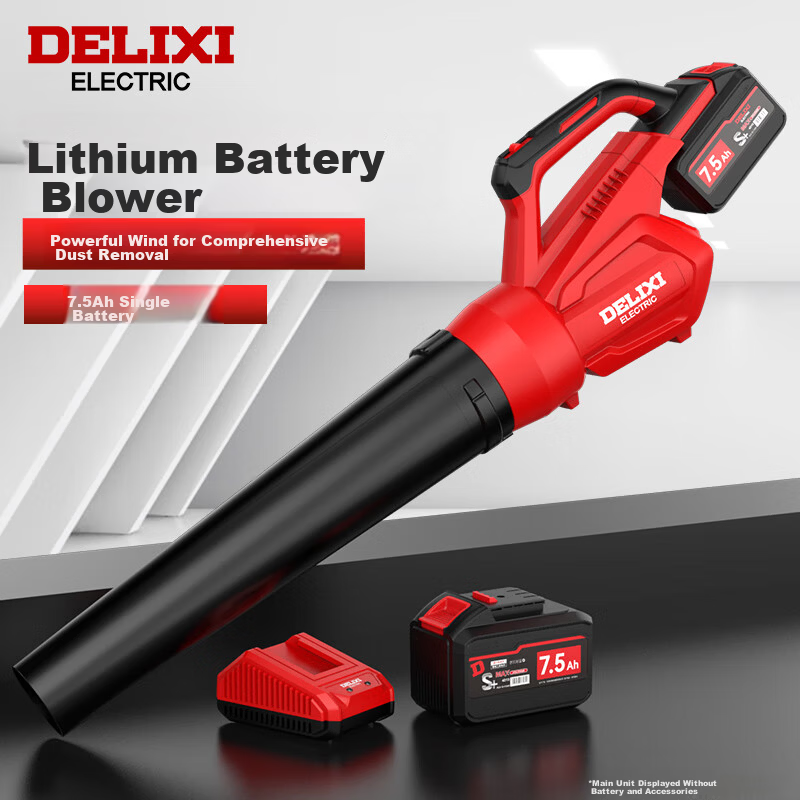 DELIXI ELECTRIC Lithium Battery Hair Dryer High Power Dust Removal Fan Rechargeable Blower Snow Blower Leaf Blower Industrial Dust Collector
