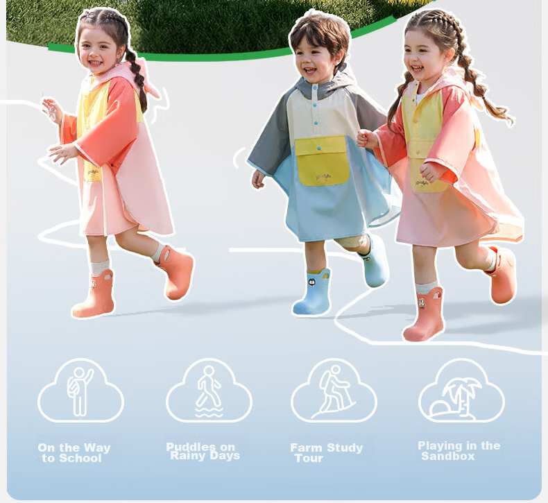 Kocotree KK Tree Kids Waterproof Non-Slip Lightweight Rain Boots for Boys and Girls, School and Kindergarten Water Shoes 27