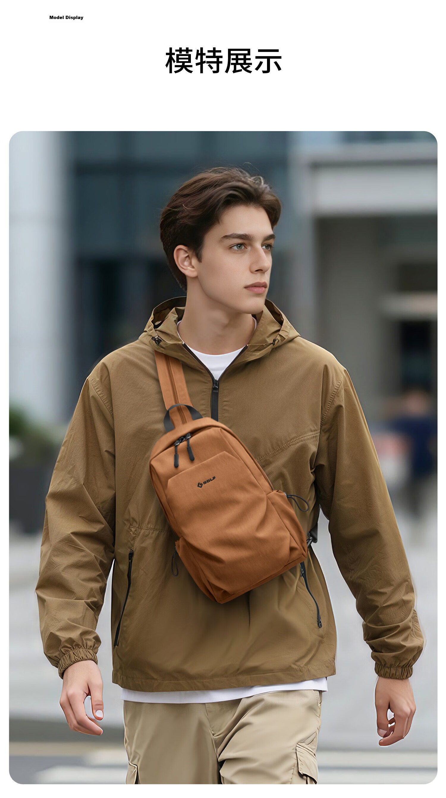 GOLF Men's Chest Bag Crossbody Lightweight Shoulder Bag iPad Outdoor Cycling Sports Small Backpack 18