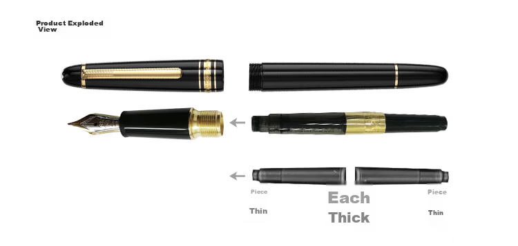 Montblanc Blue Ink Refill 105193/128198 Gift 9