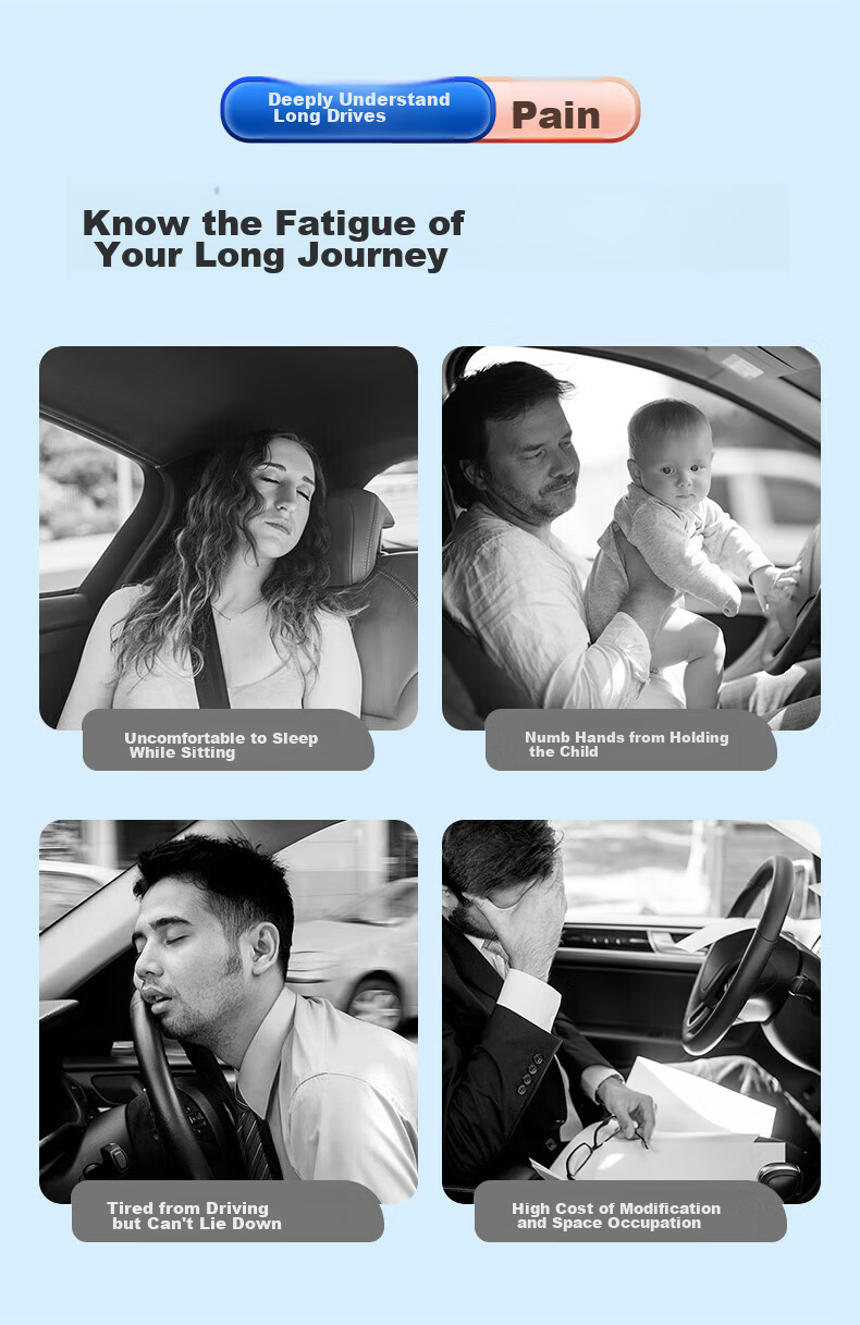 Geshu Car Rear Seat Sleeping Mat Car Mattress Foldable Backseat Sleeping Device SUV Foldable Travel Bed 4