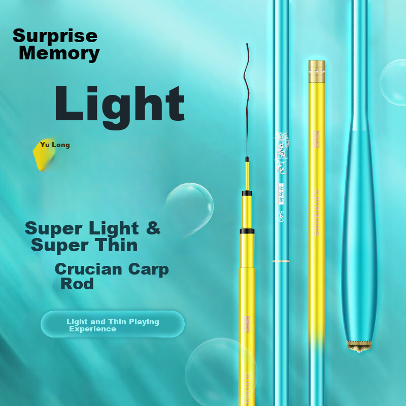 Jinglang Fishing Rod, Handheld, 2.7 Meters, Yulong Crucian Carp, 28 Sections, Ultra-Light And Ultra-Hard, Fishing Rod for Wild Fishing, Platform Fishing Rod, Fishing Tackle