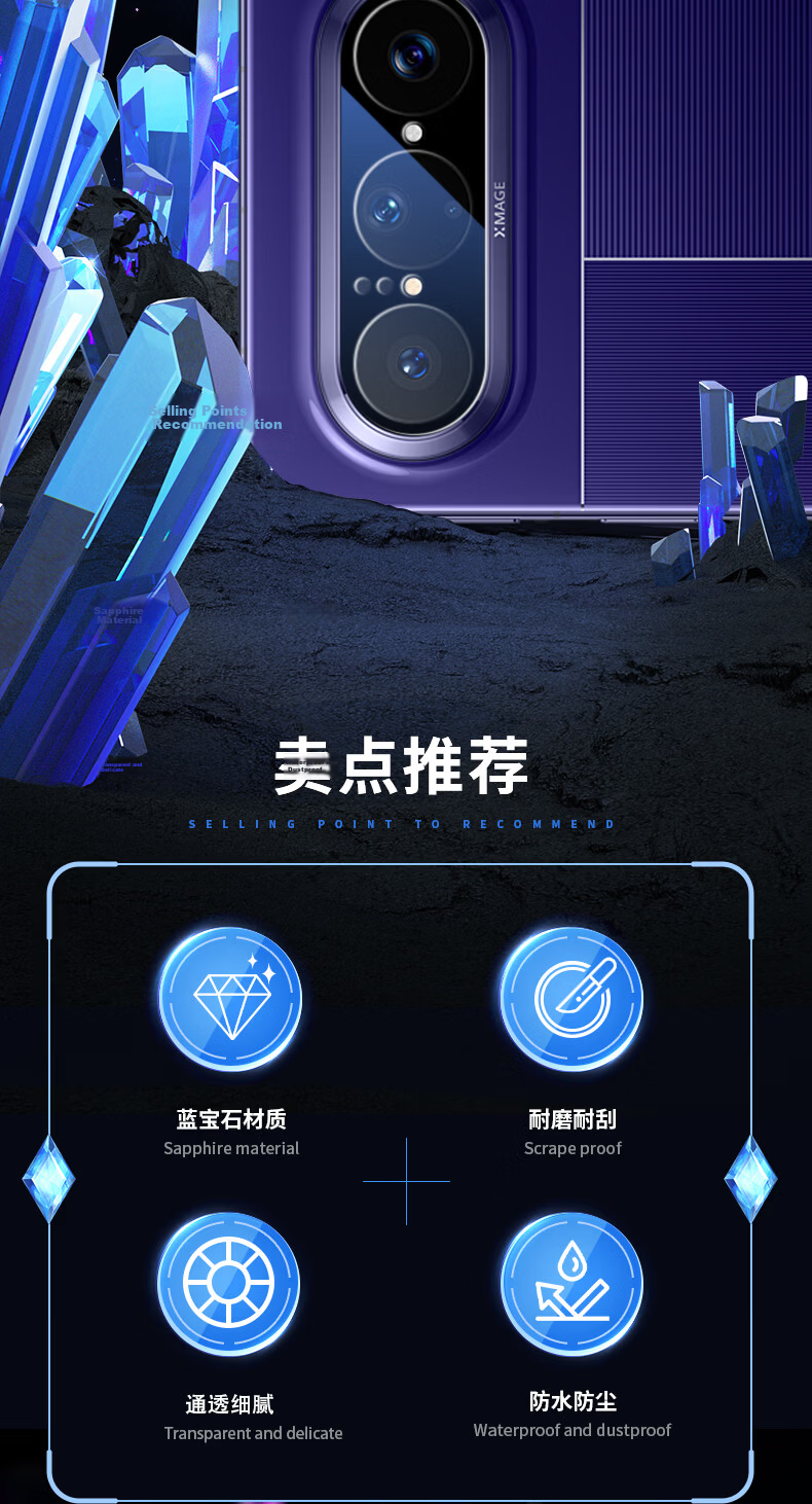 BLUEO Sapphire AR Anti-Reflective Huawei PuraXmax Lens Film Rear Camera HD Scratch-Resistant Foldable Screen Protector 7