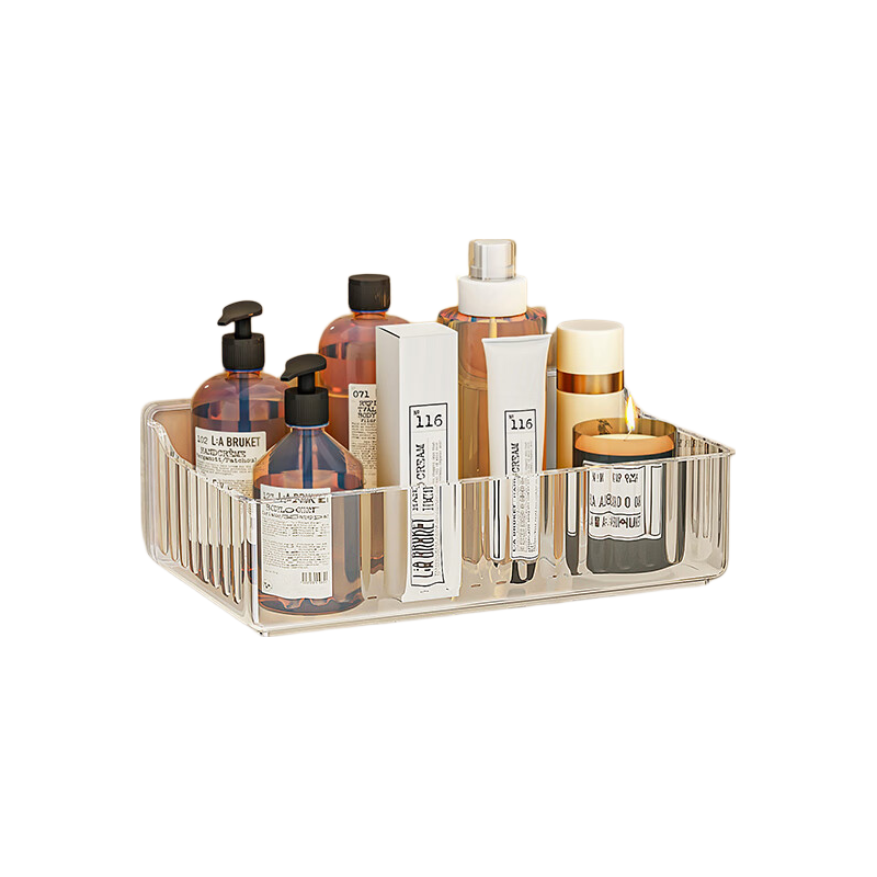MUYA Storage Rack, Cosmetic Organizer Shelf, No Drilling Required, Wall-Friendly, Hanging PET Bathroom Storage, Adhesive-Backed