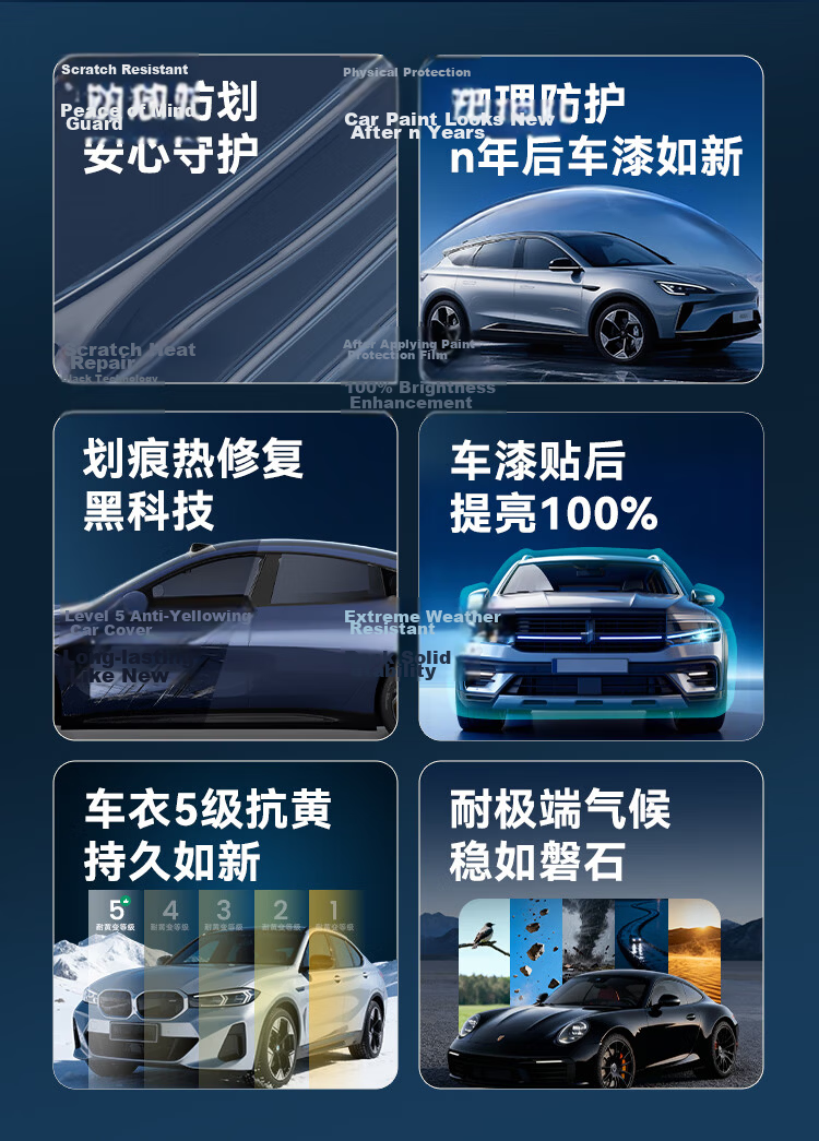 JD Jingzao Invisible Car Paint Protection Film 7.5mil TPU Full Body Transparent Scratch-Resistant Protective Film with Free Installation and Application 2