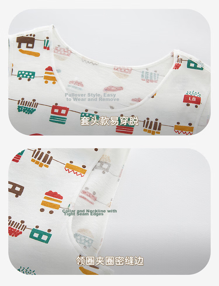 Labi Baby Kids Vest Unisex Single-Sided Cotton Belly Protection Baby Base Layer Underwear 2-Pack Uniform Color Size 80 12